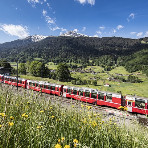 Bernina Express bei Serneus, Fotograf Andrea Badrutt Bernina Express bei Serneus, Fotograf Andrea Badrutt